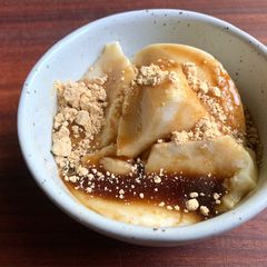 A picture of Corn Starch Soy Milk Jelly with Muscovado Syrup.