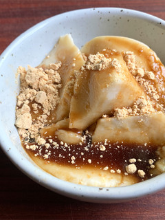 A picture of Corn Starch Soy Milk Jelly with Muscovado Syrup.