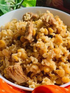 A picture of Soya andd Chana Dal pulao.