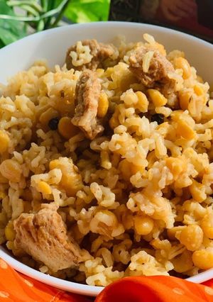 A picture of Soya andd Chana Dal pulao.