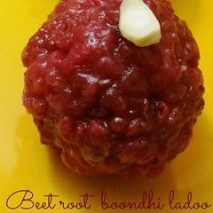 Beetroot Sweet Boondhi Ladoo A picture of Beetroot Sweet Boondhi Ladoo.