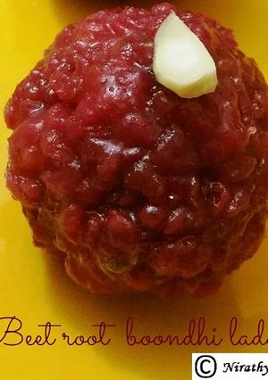A picture of Beetroot Sweet Boondhi Ladoo.