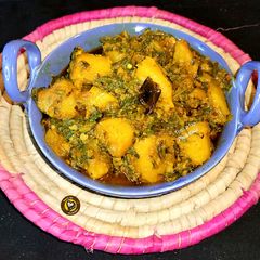 Dhaba Style Aloo Palak/Dhaba Style Potato Spinach A picture of Dhaba Style Aloo Palak/Dhaba Style Potato Spinach.