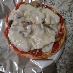 Pepperoni pizza pita wrap A picture of Pepperoni pizza pita wrap.