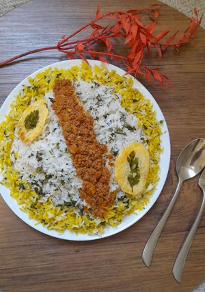 عکسی از دستور گشنیز پلو با گوشت چرخ کرده