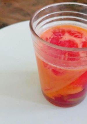 A picture of Rj special Colorful drink for Valentine's day.