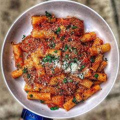 A picture of Spicy meatball rigatoni.