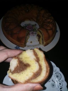 عکسی از دستور کیک سه رنگ پنبه ای