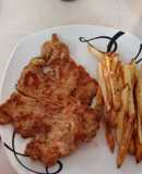 Milanesa de res con papas a la francesa