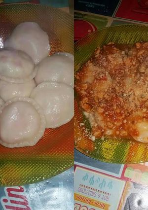 Una foto de Sorrentinos de jamón y muzzarella..