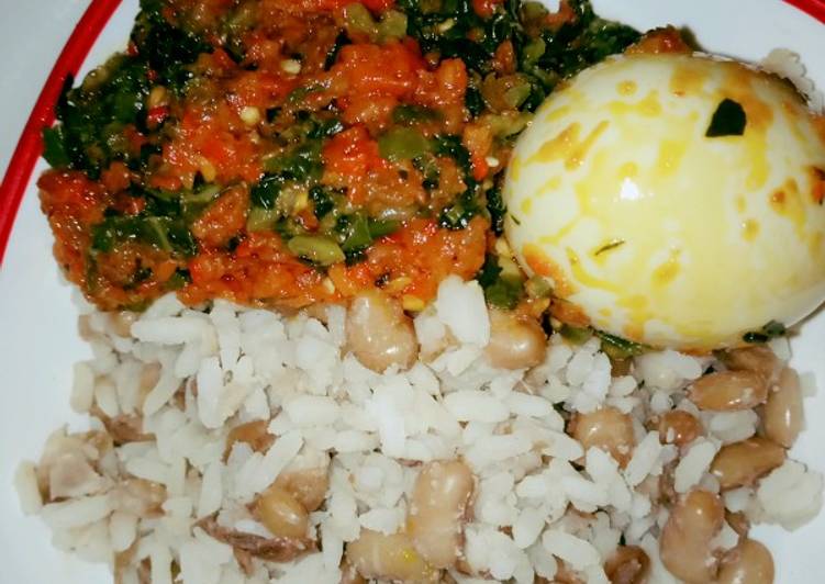 Rice and Beans with peppered veggies