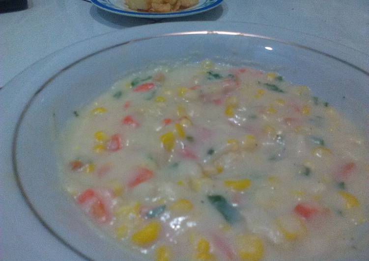 Recipe: Delicious Sup Krim Jagung (Creamy Corn Soup)