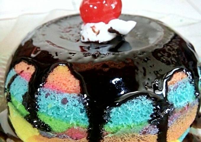 Bola Bola Ceria / rainbow cake kukus