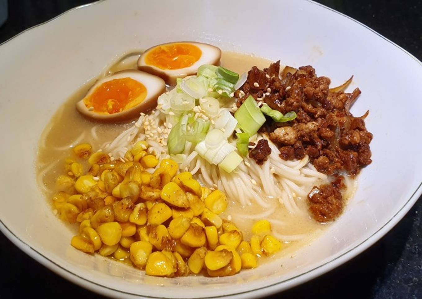 Quick Pork and Butter Corn Miso Ramen