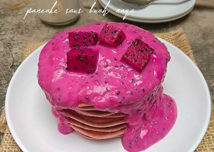 Pancake saus buah naga #goda_teflonakudong