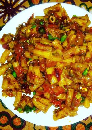 মশালা পাস্তা (masala pasta recipe in Bengali) রেসিপির প্রধান ছবি