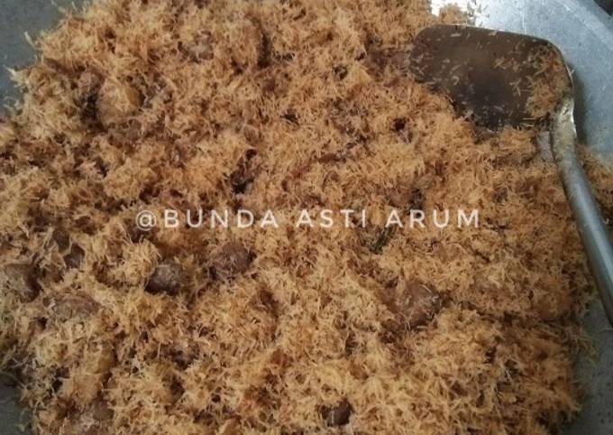 Anti Ribet, Bikin Serundeng kelapa daging sapi manis gurih Sederhana Dan Enak