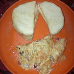 A picture of Fried Yam and fried egg.