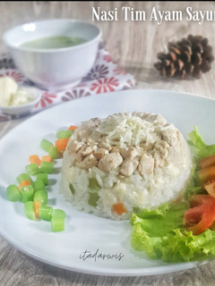 Foto resep Nasi Tim Ayam Sayur Keju