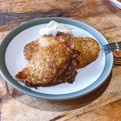Granny Tania’s potato pancakes A picture of Granny Tania’s potato pancakes.
