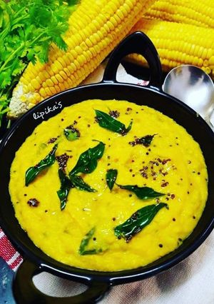 A picture of Sweet corn upma / makai upma.