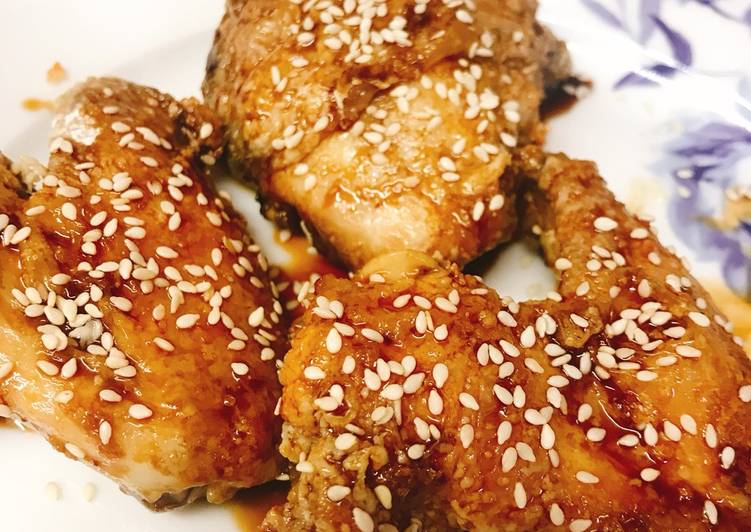 Recipe of Super Quick Homemade Non-fried Nagoya Style Sticky Chicken Wings