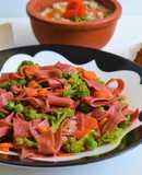 Wholewheat beetroot pasta with  stir fried vegetables