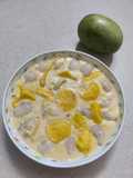 Mango litchi custard