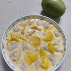 A picture of Mango litchi custard.