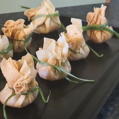 A picture of Crunchy filo parcels.