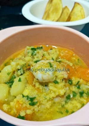Foto resep Corn Chowder with Shrimp & Veggie