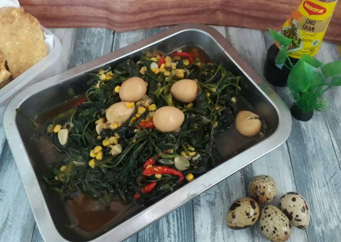 Resep Tumis Kangkung Kecap Telur Puyuh Oleh Dapur Nabhit Cookpad