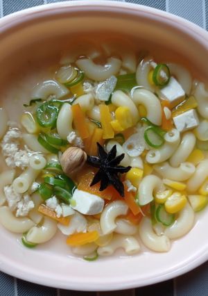 Foto resep Macaroni and veggie soup (mpasi baby ammar 12+)