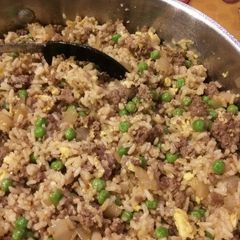 A picture of Ground Beef Fried Rice.