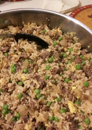 A picture of Ground Beef Fried Rice.