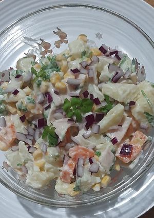 Una foto de Ensalada de papa y zanahoria