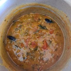 A picture of Tomato pappu/ tomato dal.
