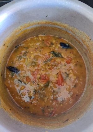 A picture of Tomato pappu/ tomato dal.