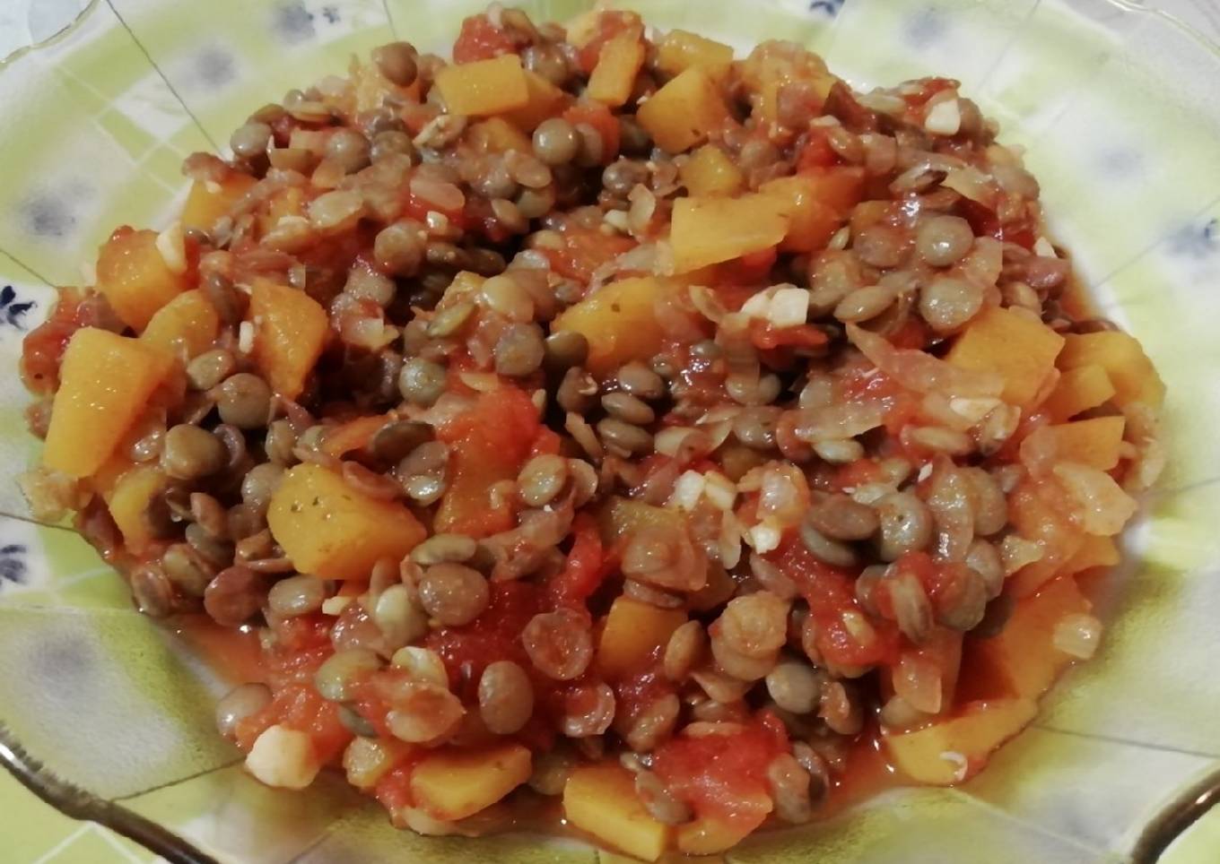 Guiso de lentejas bajas calorías