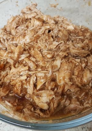 A picture of Slow and simple bbq Pulled Chicken.