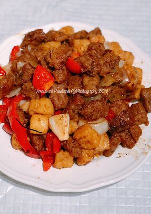 Foto resep Daging Sapi Buatan/Vegan Lada Hitam