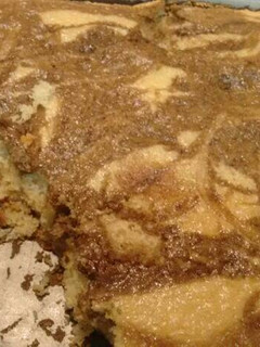 Una foto de Pastel de harina de hot cakes marmolado.ॐ