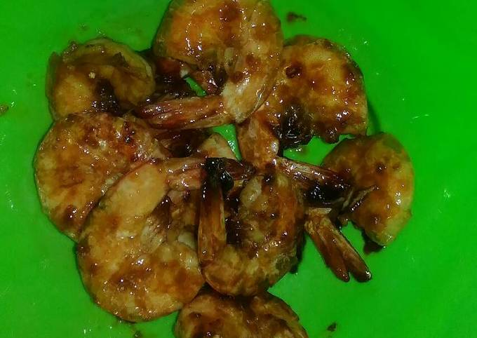 Udang bakar pedas saus madu