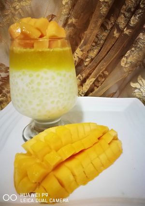A picture of Mango Tapioca jello dessert.