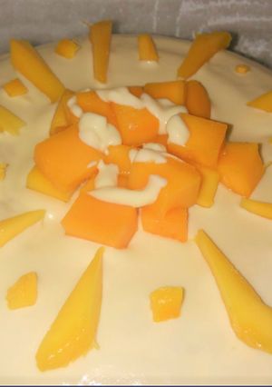 A picture of Mango Cake🍰 Recipe without Oven.
