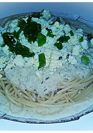 Una foto de Spaghetti con crema de hinojos