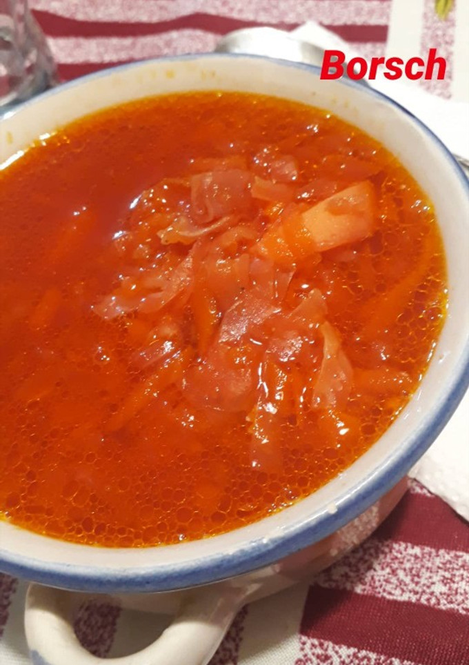 Una foto de Borsch (sopa ucraniana) vegetariano