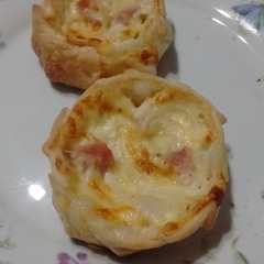 Una foto de Canastitas de jamón y queso🧀