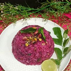 A picture of Healthy Beetroot Lemon Rice.