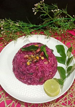 A picture of Healthy Beetroot Lemon Rice.